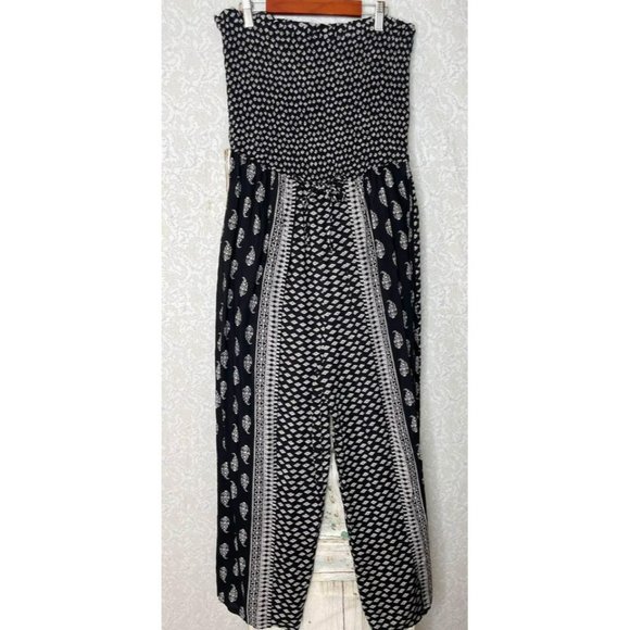 Jumpsuit Romper Strapless Wide Leg Goa Beachwear | Black & White Boho - Picture 8 of 8